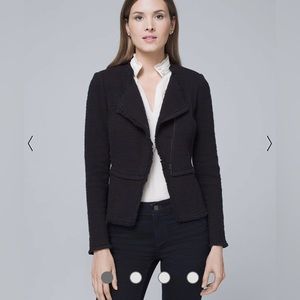 WHBM — Tweed Moto Sweater Jacket — Size 14